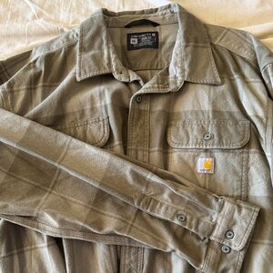 Carhartt Men's Olive Button Down Shirt